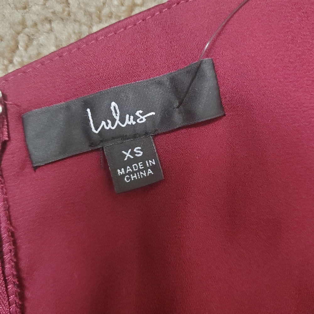 NEW Lulus Burgundy Holly Evening Gown Women's Size XS - Picture 8 of 12
